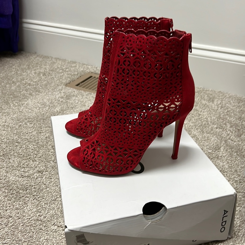 Aldo bright red heels